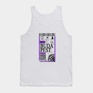 budapest flight ticket boarding pass abstract Tank Top